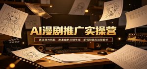 AI漫剧推广实操营:赛道潜力拆解,剧本角色分镜生成,配音剪辑与运镜教学-网创资源站