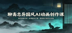 聊斋志异国风AI动画创作课：国风画面生成，故事脚本打磨，聊斋短片制作全流程-网创资源站