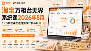 淘宝万相台无界系统课2026年8月，15节系统课吃透付费推广核心玩法-网创资源站