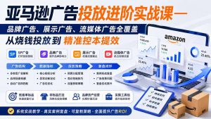 亚马逊广告投放进阶实战课——品牌广告、展示广告、流媒体广告全覆盖,从烧钱投放到精准控本提效-网创资源站