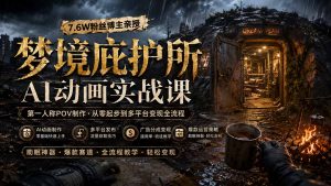 梦境庇护所AI动画实战课:7.6W粉丝博主亲授第一人称POV制作,从零起步到多平台发布变现全流程-网创资源站