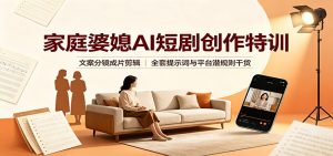 家庭婆媳AI短剧创作特训:文案分镜成片剪辑,全套提示词与平台潜规则干货-网创资源站
