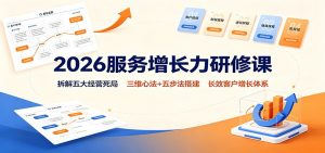 2026服务增长力研修课：拆解五大经营死局，三维心法+五步法搭建长效客户增长体系-网创资源站
