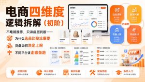 电商四维度逻辑拆解(初阶)不堆砌操作，只讲底层判断——为什么选品比投流重要、货盘如何决定上限、不同平台该走哪条路-网创资源站