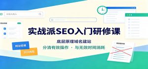 实战派SEO入门研修课:底层原理域名建站,分清有效操作与无效时间消耗-网创资源站