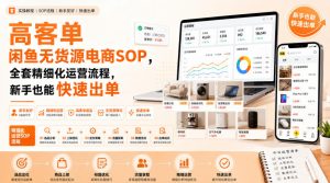 高客单闲鱼无货源电商SOP，全套精细化运营流程，新手也能快速出单-网创资源站