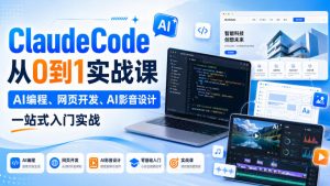 ClaudeCode从0到1实战课，AI编程、网页开发、AI影音设计一站式入门实战-网创资源站