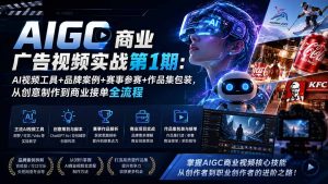 AIGC商业广告视频实战第1期:AI视频工具+品牌案例+赛事参赛+作品集包装,从创意制作到商业接单全流程-网创资源站