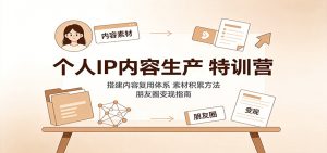 个人IP内容生产特训营：搭建内容复用体系，素材积累方法，朋友圈变现指南-网创资源站