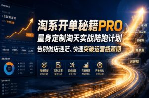 淘系开单秘籍PRO,量身定制淘天实战陪跑计划,告别做店迷茫、快速突破运营瓶颈期(更新260823)-网创资源站