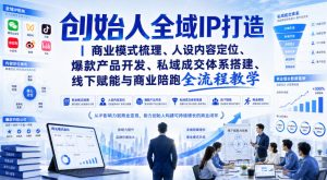 创始人全域IP打造｜商业模式梳理、人设内容定位、爆款产品开发、私域成交体系搭建、线下赋能与商业陪跑全流程教学-网创资源站