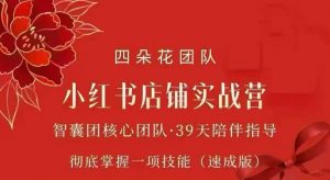 四朵花-小红书店铺专项实战营,专项类目开店跑通全流程,彻底掌握一项技能(速成版)-网创资源站