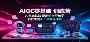 AIGC零基础训练营:AI基础认知,提示词全阶教学,多款主流AI工具实操课程-网创资源站