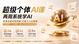 超级个体AI课 两周系统学AI;吃透全套实用技能打造个人AI系统,实现一个人就是一家公司的完整体系(更新0823-网创资源站