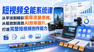 短视频全能系统课,从平淡到精彩编导流量思维,从低效到高效AI效率提升,打造完整短视频创作能力(2026年8月30更新233集)-网创资源站