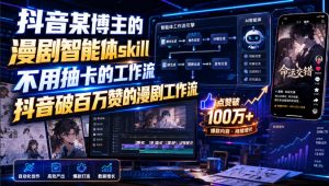 抖音某博主的漫剧智能体skill,不用抽卡的工作流,抖音破百万赞的漫剧工作流(更新)-网创资源站