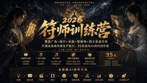 符师训练营-35天成为AI时代创作者,广告+短片+漫剧+智能体四大实战方向,掌握从创意到上线的完整工作流-网创资源站