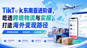 TikTok东南亚进阶课,吃透跨境物流与实操,打造海外变现路径-网创资源站
