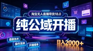 淘宝无人直播带货,公域+私域实时更新迭代玩法,稳定开播变现,一台电脑即可搭建一个日不落直播间【揭秘】-网创资源站