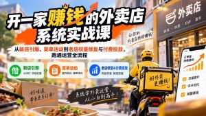 开一家赚钱的外卖店系统实战课:从新店引爆、菜单活动到老店权重修复与付费投放,跑通运营全流程-网创资源站