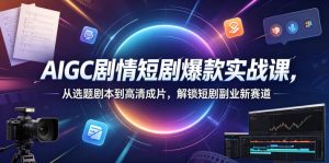 AIGC剧情短剧爆款实战课,从选题剧本到高清成片,解锁短剧副业新赛道(更新0906)-网创资源站