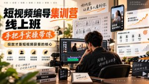 短视频编导集训营线上班,手把手实操带冻,投放才是短视频获客的核心-网创资源站