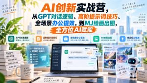 AI创新实战营,从GPT对话逻辑、高阶提示词技巧、全场景办公提效,到MJ绘画出图,全方位AI赋能-网创资源站