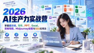 2026AI生产力实战营：掌握提示词、写作、PPT、Excel、思维导图、Midjourney绘画与SEO应用法-网创资源站