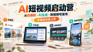 AI短视频启动营,从找爆款·AI生成·到视频号发布,零基础也能上手-网创资源站