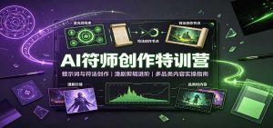 AI符师创作特训营:提示词与符法创作,漫剧剪辑进阶,多品类内容实操指南-网创资源站