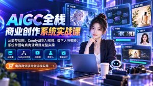 AIGC全栈商业创作系统实战课：从即梦绘图、ComfyUI到AI视频、数字人与剪映，系统掌握电商商业项目完整实操-网创资源站