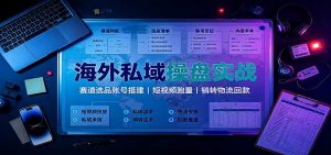 海外私域操盘实战:赛道选品账号搭建,短视频跑量,销转物流回款-网创资源站