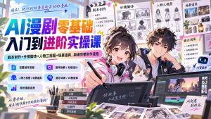 AI漫剧零基础入门到进阶实操课：剧本创作+分镜脚本+人物三视图+场景道具，跑通完整创作流程-网创资源站