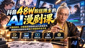 抖音48W粉丝博主的AI漫剧课：从爆款剧本、分镜画面到视频生成与剪辑发布，掌握角色场景优化和短片持续创作全方法-网创资源站