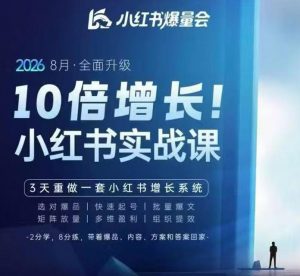 戴小胖·8月28-30号线下课视频20小时,小红书爆量会实战课,6大系统全新升级,3天重做一套小红书增长系统-网创资源站