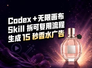 我把Amazon香水视频拆成Codex Skill:无限画布负责最后15秒-网创资源站