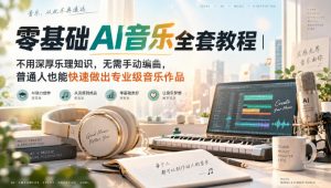 零基础AI音乐全套教程|不用深厚乐理知识,无需手动编曲,普通人也能快速做出专业级音乐作品-网创资源站