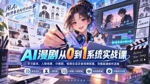 AI漫剧从0到1系统实战课:学习剧本、人物场景、分镜图、视频生成及音视频剪辑,完整跑通制作流程-网创资源站
