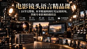 电影镜头语言精品课|18节完整版,从零精通构图灯光运镜转场,掌握专业影视拍摄技法-网创资源站
