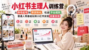 小红书主理人训练营,从养号起号到带货转化,吃透平台规则,普通人零基础玩转小红书实现流量变现-网创资源站