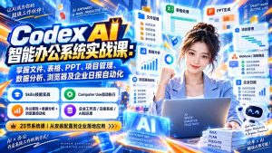 Codex AI智能办公系统实战课:掌握文件、表格、PPT、项目管理、数据分析、浏览器及企业日报自动化-网创资源站