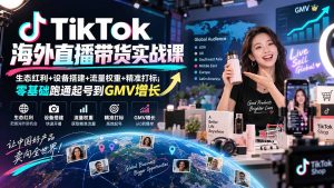 TikTok海外直播带货实战课|生态红利+设备搭建+流量权重+精准打标,零基础跑通起号到GMV增长-网创资源站