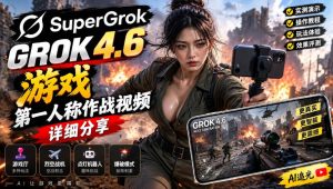Grok 4.6也能做游戏?第一人称作战视频实测|玩法详细讲解-网创资源站