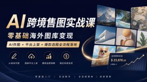 AI跨境售图实战课,零基础海外图库变现,AI作图+平台上架+爆款选图全流程落地-网创资源站