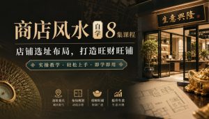 商店风水自学8集课程|店铺选址布局,打造旺财旺铺实操教学-网创资源站