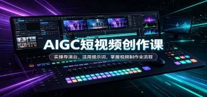 AIGC短视频创作课：实操导演台，活用提示词，掌握视频制作全流程-网创资源站
