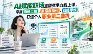 AI赋能职场重塑竞争力线上课,掌握沟通汇报、数据自动化、战略思维,打造个人职业第二曲线-网创资源站