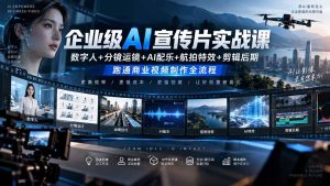 企业级AI宣传片实战课|数字人+分镜运镜+AI配乐+航拍特效+剪辑后期,跑通商业视频制作全流程-网创资源站