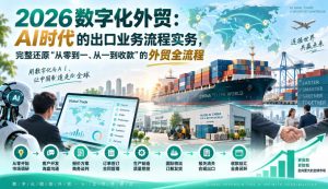 2026数字化外贸:AI时代的出口业务流程实务,完整还原”从零到一、从一到收款”的外贸全流程-网创资源站