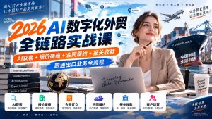 2026AI数字化外贸全链路实战课：AI获客+报价磋商+合同履约+报关收款，跑通出口业务全流程-网创资源站